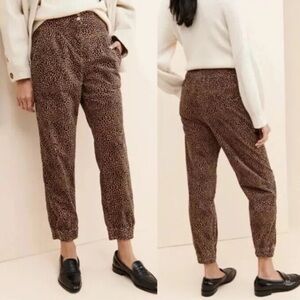 Anthropologie Kalea Cheetah Animal Print Joggers Size Small High Rise Trouser